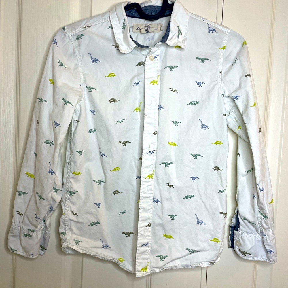 H&M LOGG button down dinosaur printed shirt